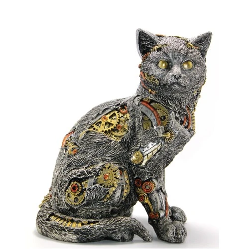 Periboia Steampunk Polyester Kedi Figürü Model 2 ürün görseli 1