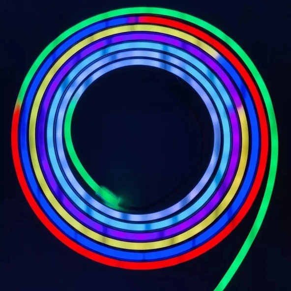 Neon LED IP65 piksel 6x12 hortum bant şerit 5m RGB DC 12V SMD 2811 2.5cm kesilir esnek silikon su geçirmez ürün görseli 1