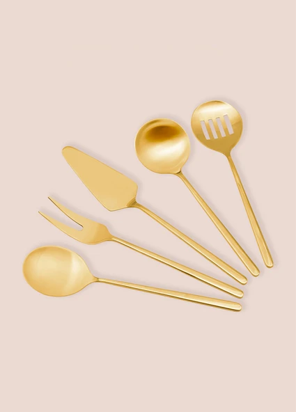 The Mia Giallo Servis Seti Gold 5 Parça - Resim 4
