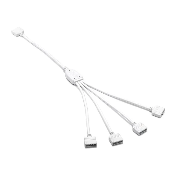 4 yollu beyaz RGB LED şerit Splitter bağlantı kablosu DC 5V-12V Y şekli uzatma kablosu çoklayacı çoğaltıcı konnektör ürün görseli 1