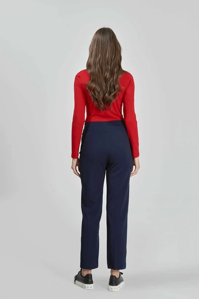Tolga Saraçoğlu Minimalist Midi Kadın Pantolon - Yüksek Bel, Rahat, Günlük ürün görseli 1
