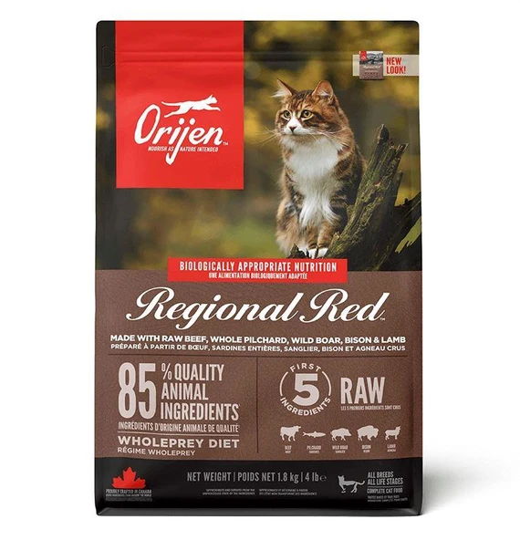 Orijen Regional Red Kedi Maması 1,8kg - Tüm ırk ve yaşam ürün görseli 1