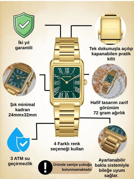 PTTAVM: Lee Cooper LC08083 Dikdörtgen Kasa 3 ATM Su Geçirmez Roma