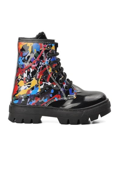 Ayakmod Siyah Rugan Ortopedik Unisex Çocuk Bot 2301001 P ürün görseli 1