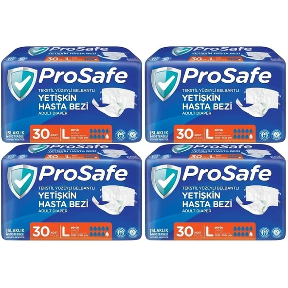 Prosafe Yetişkin Bezi Bel Bantlı Tekstil Yüzey L - Large - Büyük Boy 120 Adet ürün görseli 1
