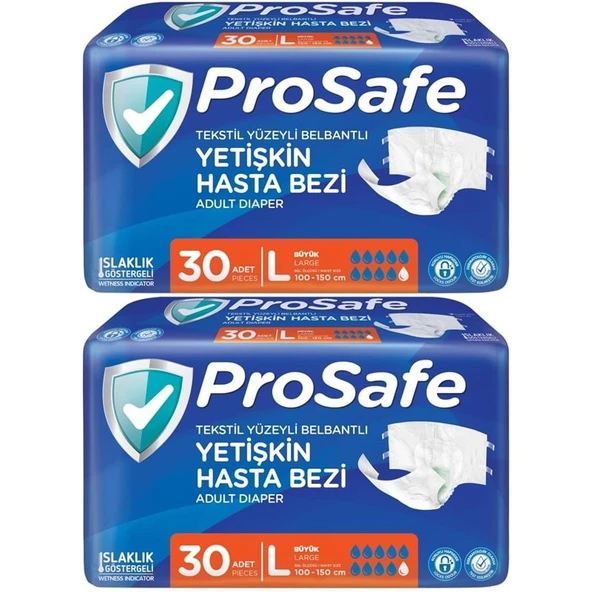 Prosafe Yetişkin Bezi Bel Bantlı Tekstil Yüzey L - Large - Büyük Boy 60 Adet ürün görseli 1