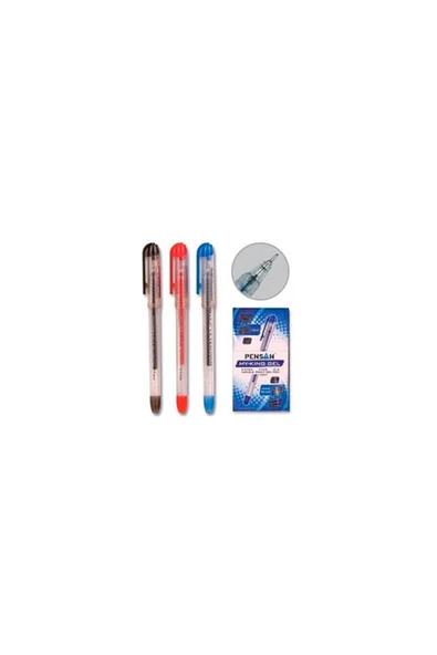 Pensan My King Gel 0.5 Mm Iğne Uçlu Jel Kalem Metal Klips 6405 Kırmızı ürün görseli 1