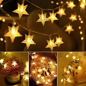 Brokoli Home Dekoratif Aydınlatma Yıldız Led Dizeleri 20'li 5 Metre fişli Led ürün görseli 1