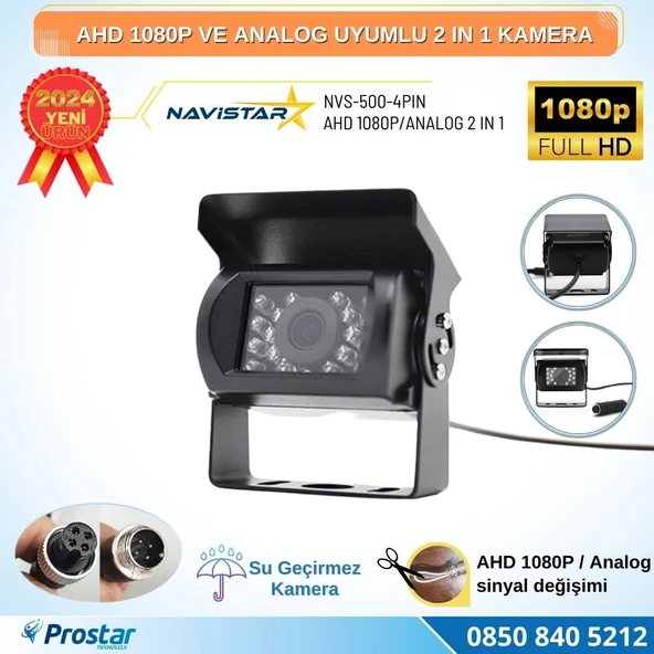 Şapkalı AHD 1080P ve Analog Pal Çevirilebilir Gece Görüşlü Metal Ayaklı Full HD Kamera ürün görseli 1