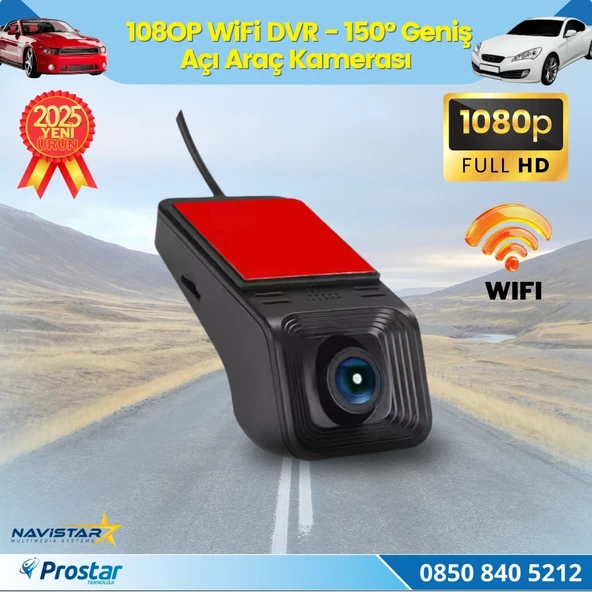Wifi G-Sensör Park Modu 128 GB Destekli Araç Yol Sürüş Kamerası Geniş Açılı ürün görseli 1
