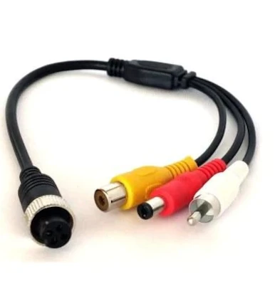 4 Pin Dişi To Rca Görüntü Dişi + Rca Ses Erkek + Dc Erkek Çevirici Kablo Mdvr Dönüştürücü ürün görseli 1