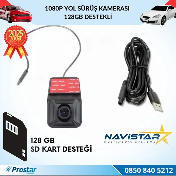 1080P Full HD 128GB Destekli USB Yol Sürüş Kamerası ürün görseli 1