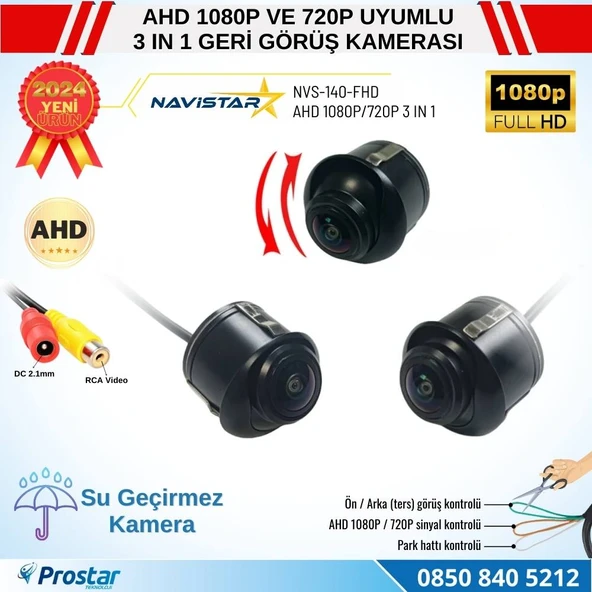Ayarlanabilir Başlıklı AHD 1080P ve 720P Çevrilebilir Geri Görüş Kamerası ürün görseli 1