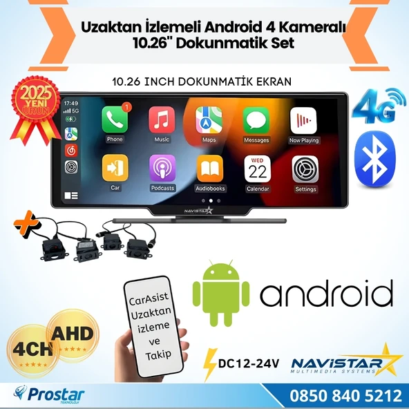Profesyonel 10. 26 İnç Android Uzaktan İzlemeli Araç Dokunmatik Full Set ürün görseli 1