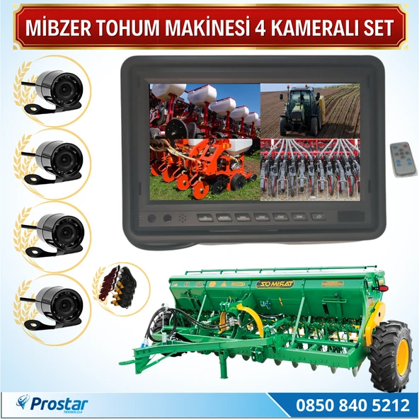 Mibzer Havalı Tohum Makinesi 4 Kameralı 7 Inç Monitörlü Araç Seti ürün görseli 1