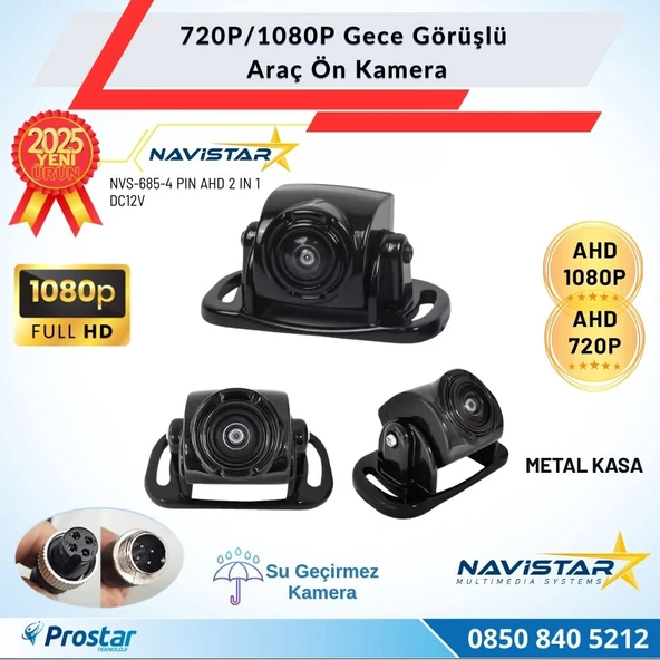 Mini Metal Kasa AHD 720P/1080P Dönüşümlü Gece Görüşlü Araç Kamerası ürün görseli 1