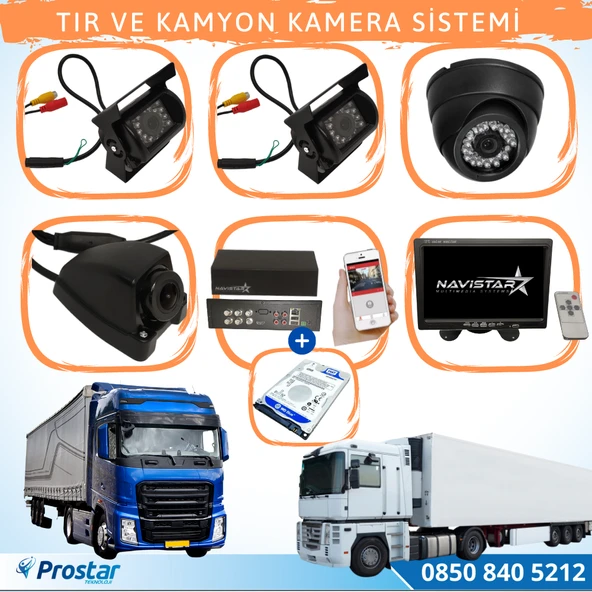 Tır Ve Kamyonlar Için Uzaktan İzlemeli 4 Kameralı 1 Tb Harddisk Kamera Seti ürün görseli 1