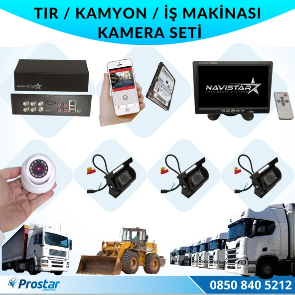 Tır Kamyon İş Makinası Için Uzaktan İzlemeli 4 Kameralı 320 Gb Harddisk Kamera Seti ürün görseli 1