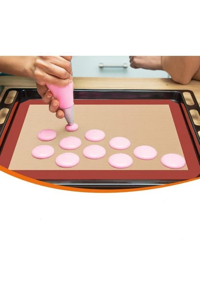 30x40 cm Silikon Fırın Pişirme Silpatı Kendinden Yağlı Yapışmaz Hamur Açma Matı Yanmaz Tepsi Kağıdı ürün görseli 1