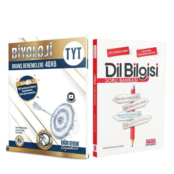 Bilgi Sarmal TYT Biyoloji Deneme ve AKM Dil Bilgisi Soru Bankası Seti 2 Kitap ürün görseli 1