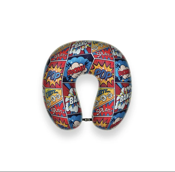 Viscofly Visco Ortopedik Seyahat Yastığı- Boyun Yastığı- 30 x 30 x 10 cm - Karikatür Desen ürün görseli 1