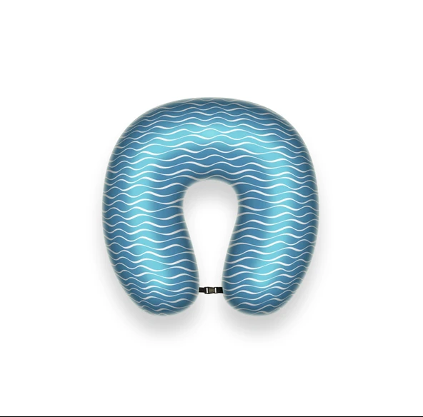 Viscofly Visco Ortopedik Seyahat Yastığı - Boyun Yastığı - 30 x 30 x 10 cm - Pool Desen ürün görseli 1