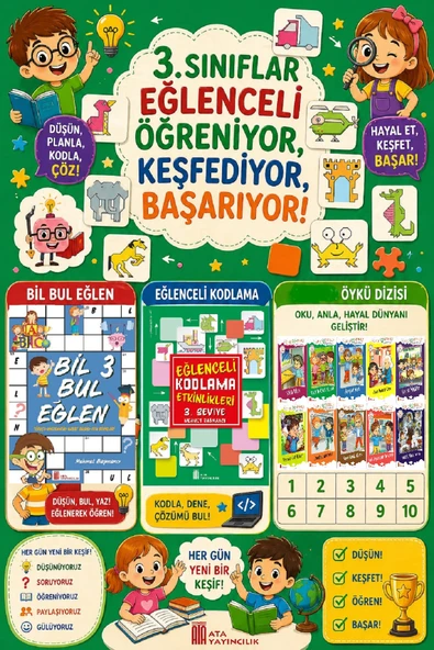 3.Sınıflar İçin Okumayı Sevdiren 10 lu Hikaye Seti -Bil Bul Eğlen-Kodlama 5 (Okulda Evde Tatilde) ürün görseli 1