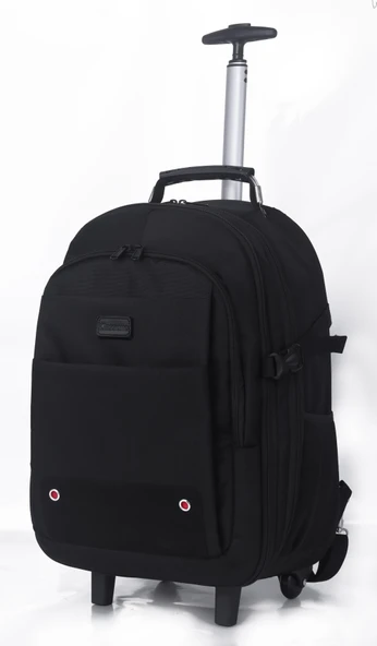 Classone VIP Travel Serisi TROL-VIP100 Tekerlekli Trolley 17,3,15,6,14 Uyumlu Sırt Laptop Çantası – Siyah ürün görseli 1