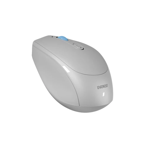 EVEREST SMW-87, USB Nano 2,4G Kablosuz, 1600dpi, Optik, 4 Tuşlu, Gri Mouse + 2 Adet AAA Intenso Pil HEDİYE ürün görseli 1