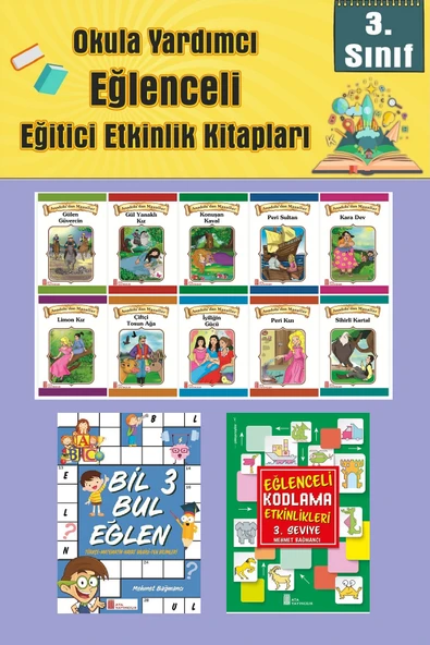 3.Sınıflar İçin Okumayı Sevdiren 10 lu Hikaye Seti -Bil Bul Eğlen-Kodlama 7 (Okulda Evde Tatilde) ürün görseli 1