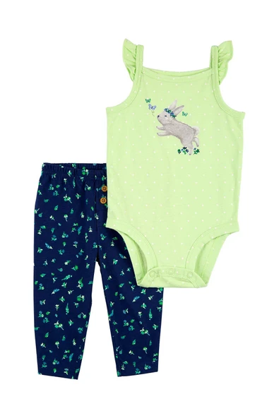 Carters Yeşil Kız Bebek Body Pantolon Set 1P004010Y ürün görseli 1