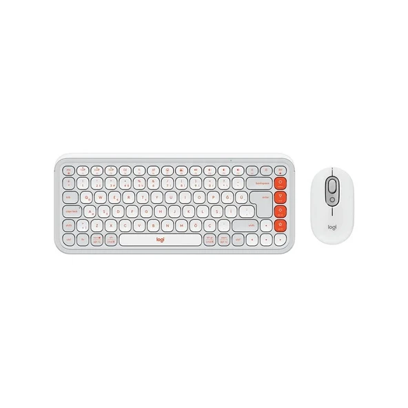 LOGITECH Pop Icon Bluetooth Klavye & Mouse Seti Beyaz (Türkçe Tuş Dizimi) 920-013075 ürün görseli 1