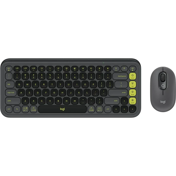 LOGITECH Pop Icon Bluetooth Klavye & Mouse Seti Grafit Siyah (Türkçe Tuş Dizimi) 920-013075 ürün görseli 1
