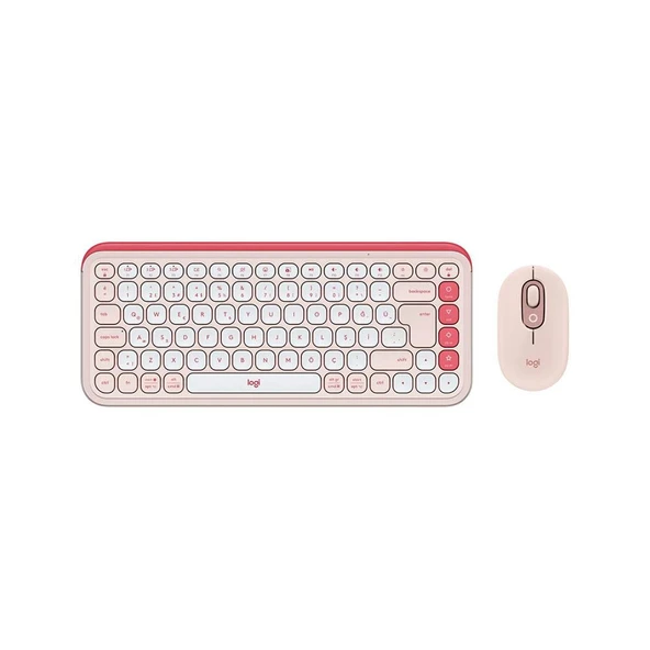 LOGITECH Pop Icon Bluetooth Klavye & Mouse Seti Pembe (Türkçe Tuş Dizimi) 920-013075 ürün görseli 1