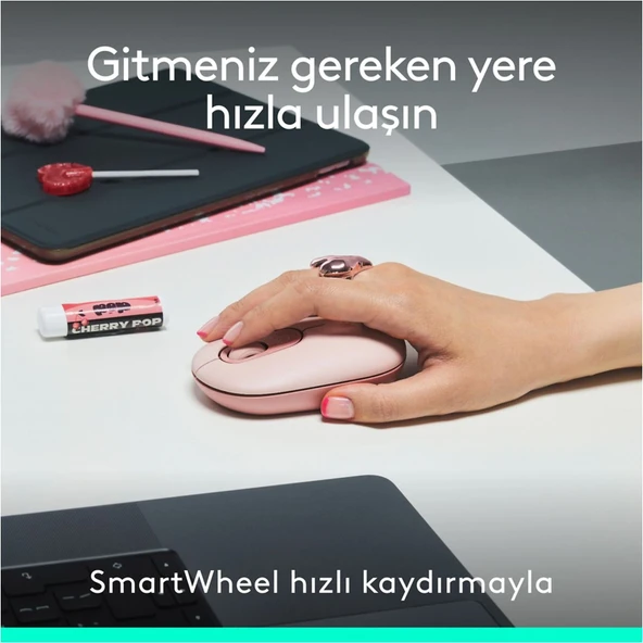 LOGITECH Pop Icon Bluetooth Klavye & Mouse Seti Pembe (Türkçe Tuş Dizimi) 920-013075 - Resim 5