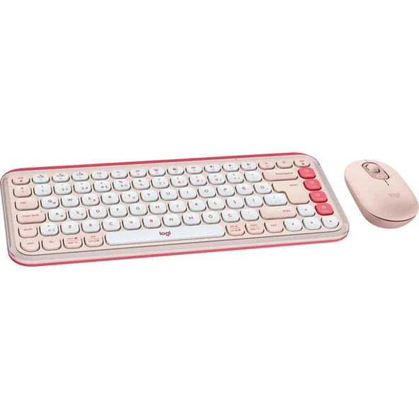 LOGITECH Pop Icon Bluetooth Klavye & Mouse Seti Pembe (Türkçe Tuş Dizimi) 920-013075 - Resim 2