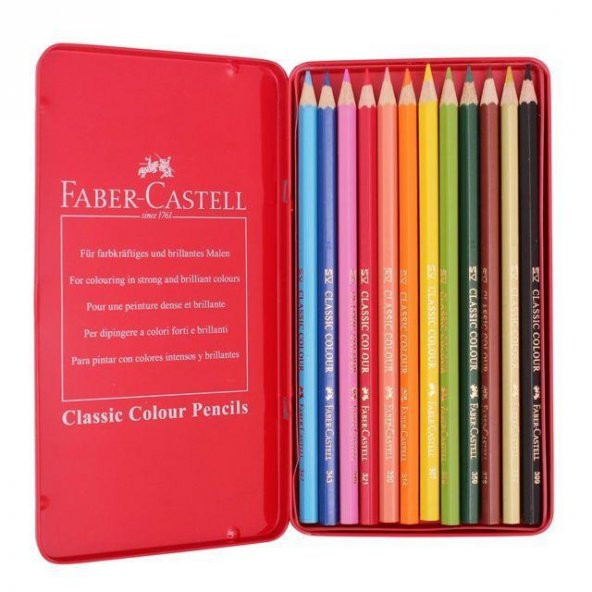 Kuru Boya 12 Renk Tam Boy Metal Kutu Faber Castel Kuru Boya 12 Renk Metal Kutu ürün görseli 1