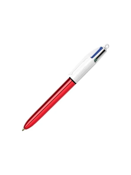 Bic 4 Colours Shine Kırmızı Gövde Tükenmez Kalem ürün görseli 1