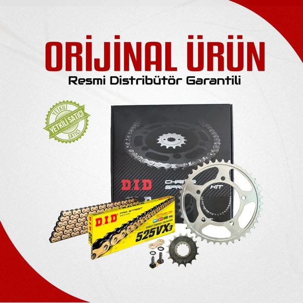 Dıd Honda Crf 1100 L2 Africa Twin / Dct Zincir Dişli Seti (2020-2025) X-Ringli Zincir (Gold Renk) ürün görseli 1