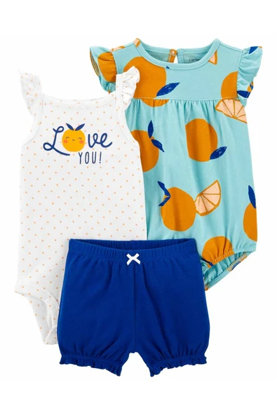 Carters Layette Çok Renkli Kız Bebek 3Lü Set 1N041510R ürün görseli 1