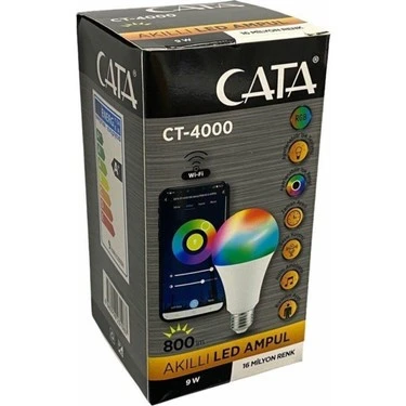 Cata CT-4000 9 W E27 RGB Akıllı LED Ampul ürün görseli 1