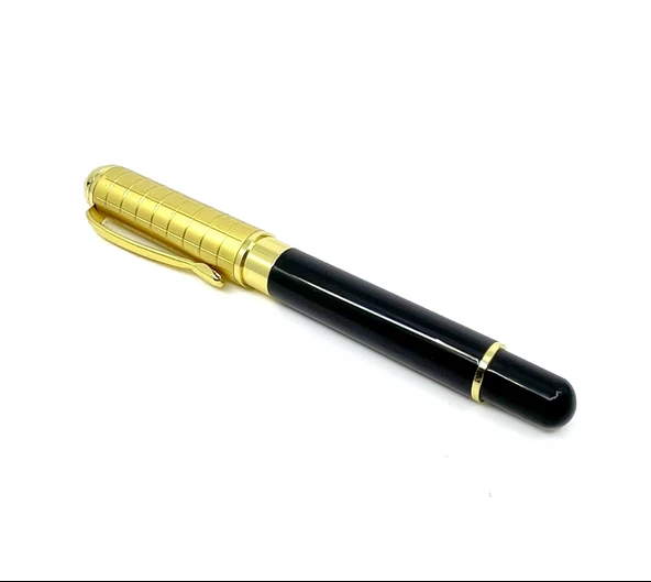 Premium Metal Roller Siyah Tükenmez Kalem - Altın Rengi Kapak ürün görseli 1