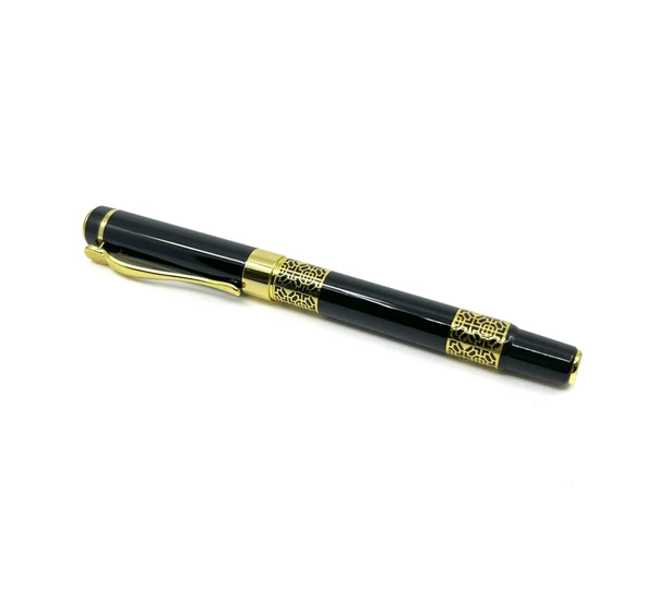 Premium Metal Roller Tükenmez Kalem Retro Desen - Gold/Black ürün görseli 1