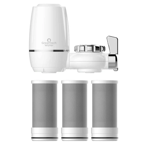 Greentech Water Aktive Edilmiş Karbon Filtreli Musluk Ucu Arıtıcı / 3 Adet Karbon Filtreli Kartuş / GW-D03P2 ürün görseli 1