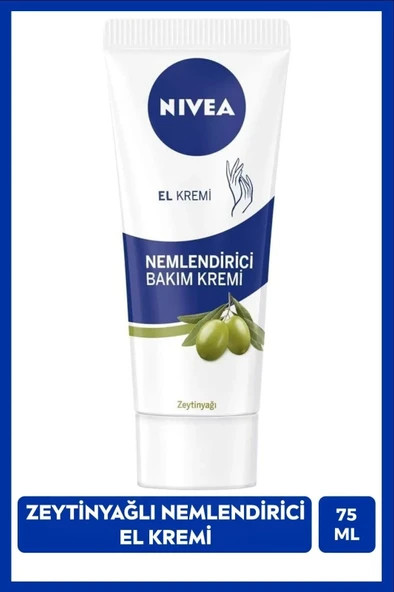NIVEA Zeytinyağlı Nemlendirici El Bakım Kremi 75ml, Yağlı Ve Yapışkan His Bırakmaz, Yumuşak Cilt Hiss ürün görseli 1