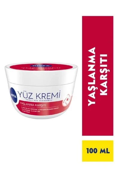 NIVEA Yaşlanma Karşıtı Yüz Bakım Kremi 100ml, Nemlendirici, Sıkı Cilt Görünümü, Antioksidan, UV Koruması ürün görseli 1