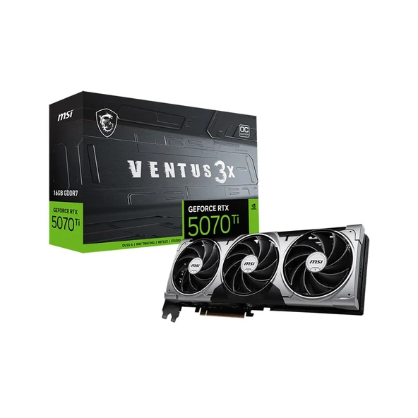 MSI GeForce RTX 5070 Ti 16G VENTUS 3X OC 16GB GDDR7 256 Bit DLSS 4 NVIDIA Ekran Kartı ürün görseli 1