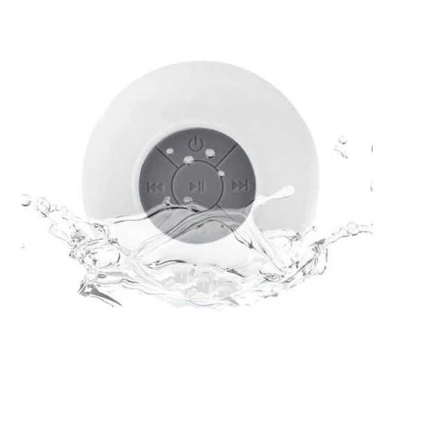 Su Geçirmez Mini Bluetooth Duş Hoparlörü (Beyaz) ürün görseli 1