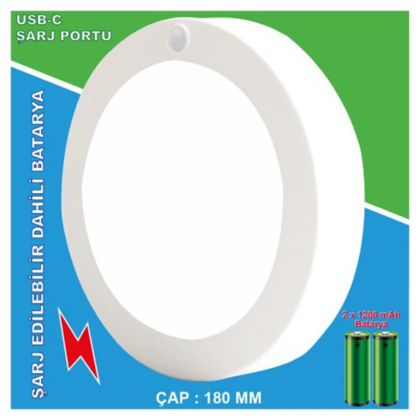 Greentech Şarjlı Hareket Sensörlü Led Aydınlatma / GT-CL05 - Resim 2