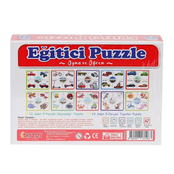 7196 ÇARK PUZZLE HAYVANLAR - Resim 2